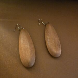 3.5" drop wooden earrings